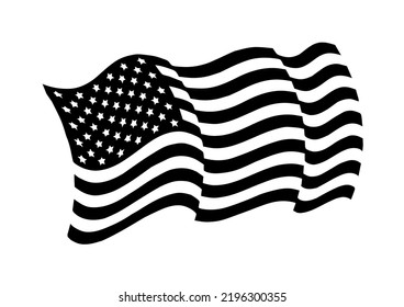 Black White Usa Flag Stock Vector (Royalty Free) 2196300355 | Shutterstock