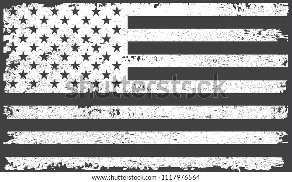 Black White Usa Flaggrunge American Flag Stock Vector (Royalty Free ...