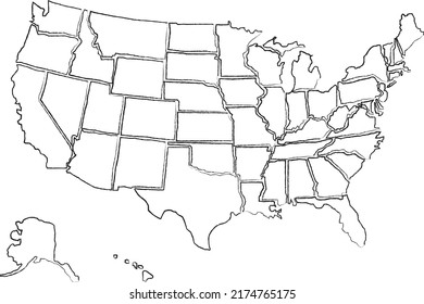 264 Us map with cities and alaska and hawaii Images, Stock Photos ...