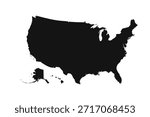 Black and White USA Simple Map