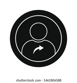 Black and white user arrow icon vector illustration 