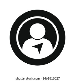 Black and white user icon vector illustration on white background 