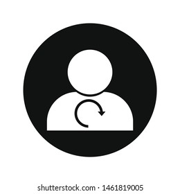 Black and white user icon vector illustration on white background 