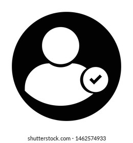 Black and white user icon vector illustration on white background 