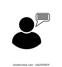 Black and white user messenger icon vector illustration on white background 
