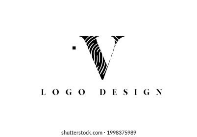 icono del logotipo de la letra V en blanco y negro. Diseño de patrones para identidad de empresa y empresa