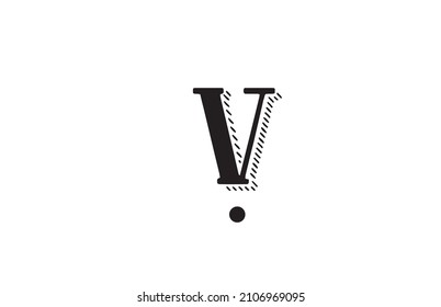black and white V alphabet letter logo icon design. Creative template for business or company