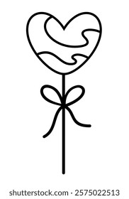 Black and white Valentine clipart. Valentines day doodle. Cute Valentine object in flat style. Hand draw vector illustration