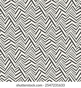 Black And White Variegated Herringbone Pattern