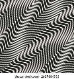 Black And White Variegated Striped Zigzag Pattern