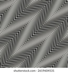 Black And White Variegated Striped Zigzag Pattern