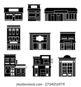 black and white various shop front