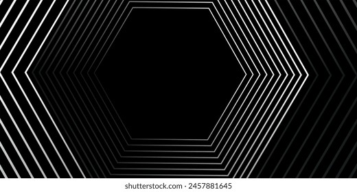 Black and white vector 3D modern line futuristic tech banner with Black and blue effect, eps10.