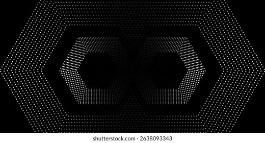 Black and white vector 3D modern line futuristic tech banner with Black and blue effect,