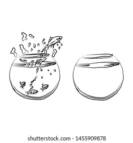 black and white vector for aquarium Fish background bay beautiful Poissons
