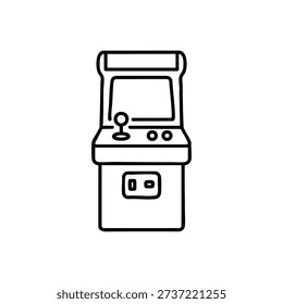 Black and white vector arcade game machine icon for circus and entertainment design