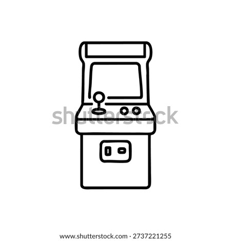 Black and white vector arcade game machine icon for circus and entertainment design
