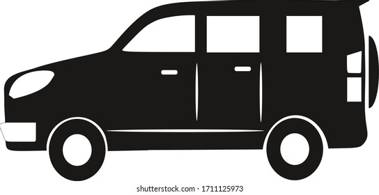 black and white vector art of car