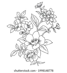 Black And White Vector Art Flower