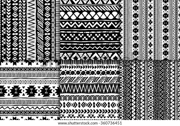 Black White Vector Aztec Seamless Pattern Stock Vector (Royalty Free ...