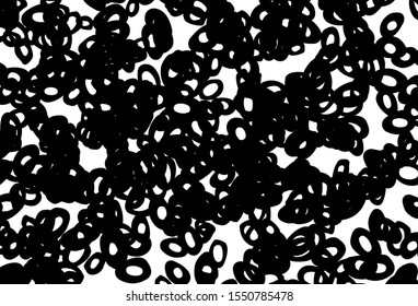 Black and white vector backdrop with dots. Blurred bubbles on abstract background with colorful gradient. Pattern for ads, leaflets.
