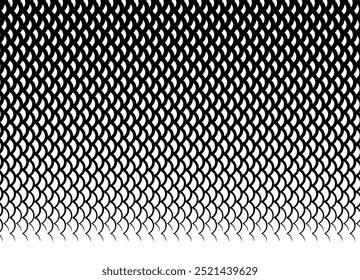 Fondo de Vector blanco y negro de escamas de peces abstractos. Elemento de diseño marino moderno de dos colores. Transición. Olas de mar. Agua. Para portadas, carteles, publicidad.