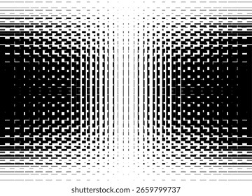 Fondo de Vector blanco y negro de píxeles abstractos. Patrón de rayas moderno para cubiertas, textiles, tarjetas, embalaje. Racimos, cristales Abstractas. Elemento de diseño tecnológico, Flujo de luz