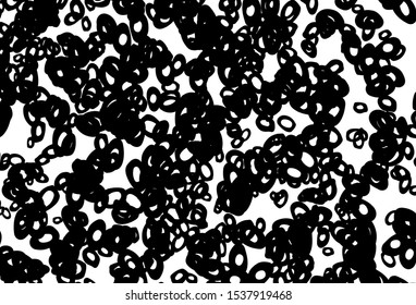 Black and white vector background with bubbles. Illustration with set of shining colorful abstract circles. Pattern for beautiful websites.