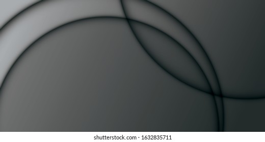 Black and white vector background with circle and curve line element overlap layer