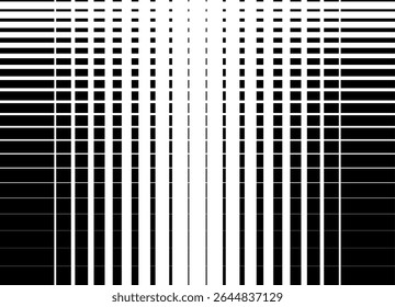Fondo de Vector blanco y negro. Patrón moderno de Formas geométricas a rayas. Neoconstructivismo. Para fundas, interiores, embalajes, textiles. rayas paralelas. Rectángulos. Líneas rotas. Clúster de píxeles