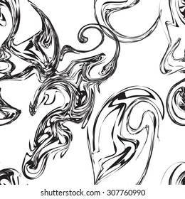 Black and white vector background. Seamless abstract pattern. Abstract pattern with blur spots.