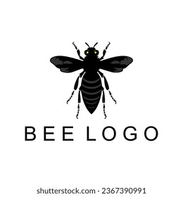 black and white vector bee logo.