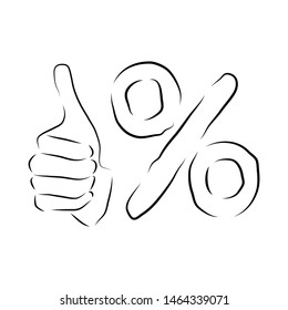 black and white vector of best percent illustration