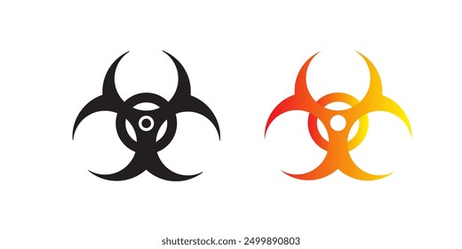 A black and white vector biohazard symbol