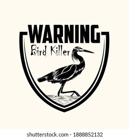 black and white vector bird stencil art. Can be used for any purpose.