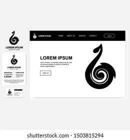 black and white vector business set templates with spiral shape illustration