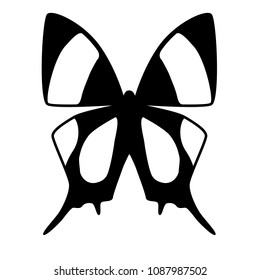 black and white vector butterfly