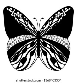 black and white vector butterfly