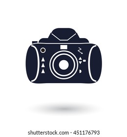 Black and white vector camera icon