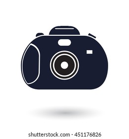 Black and white vector camera icon