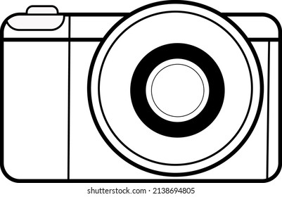 black and white vector camera image for illustration

