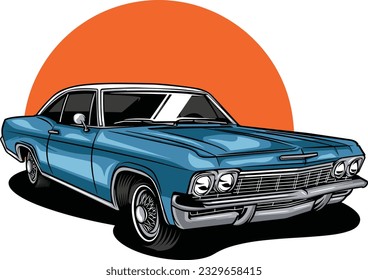 black and white vector car drawing, suitable for metal and wood cutting