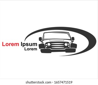 black and white vector car silhouette logo