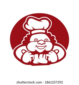 Black and white vector chef. used for logos and other graphic design
