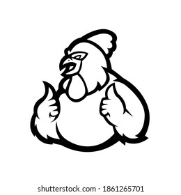 Black and white vector chicken. used for logos restaurant and other graphic design
