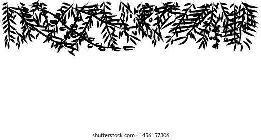 black and white vector for Christmas border illustration