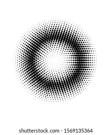 Black and white vector circle frame with halftone dots.Abstract retro pop art comic pattern background.