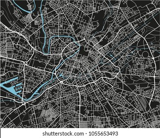 Black and white vector city map of Manchester with well organized separated layers.