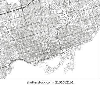 Mapa de la ciudad vector blanco y negro de Toronto con capas separadas bien organizadas.