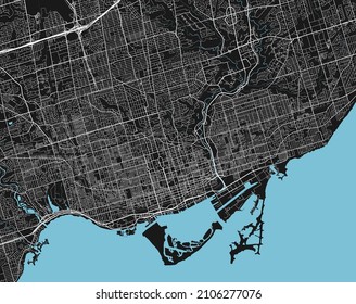 Mapa de la ciudad vector blanco y negro de Toronto con capas separadas bien organizadas.